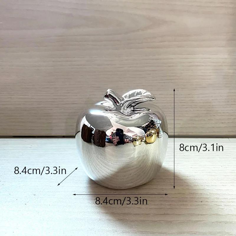 1 Pcs Ceramic Golden Apple Figurines for Interior Europe Fruit Decoration Ornaments Home Office Desktop Decor Accessories