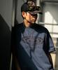 BURNING CAPONE Bc Distortion Symbol Pigment Short Sleeve T-Shirt (Deep Navy)