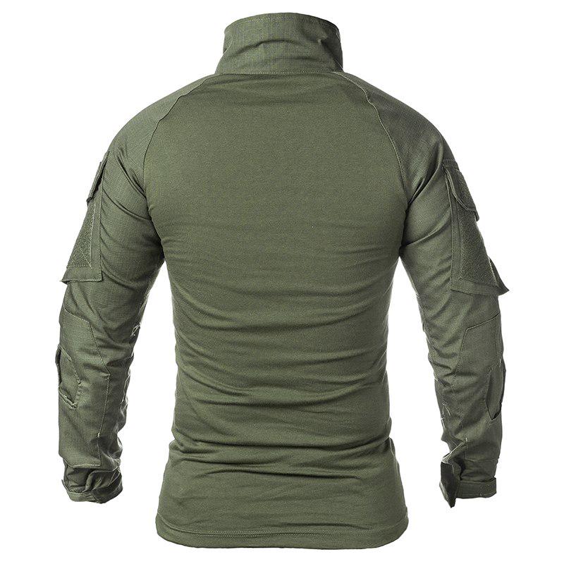 Men Army Uniform Long Sleeve Combat Shirts Solid Cotton Military Tactical T-Shirt