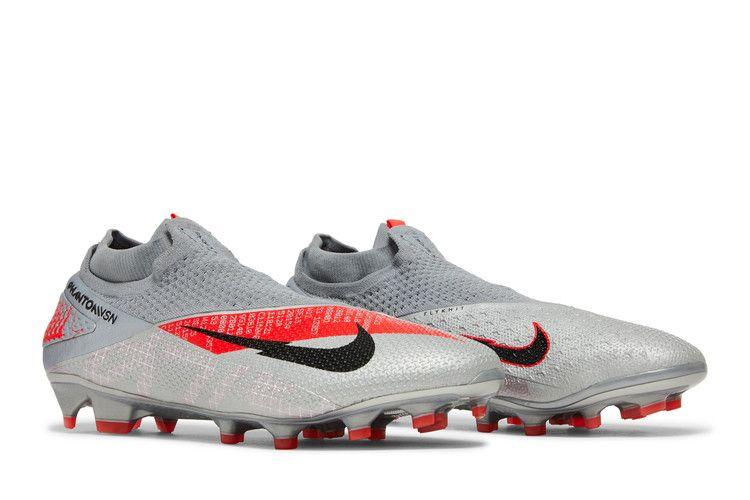 Nike Phantom Vision 2 Elite DF FG Metallic Grey Crimson Men's Sneakers