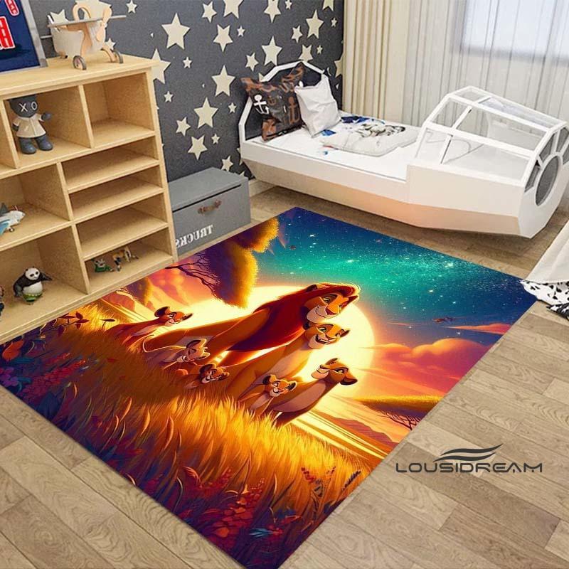 Anpassbarer großer Simba König der Löwen Zeichentrickteppich, geeignet für Wohnzimmer, Kinderzimmer, Sofas, Fußmatten, und ist rutschfest