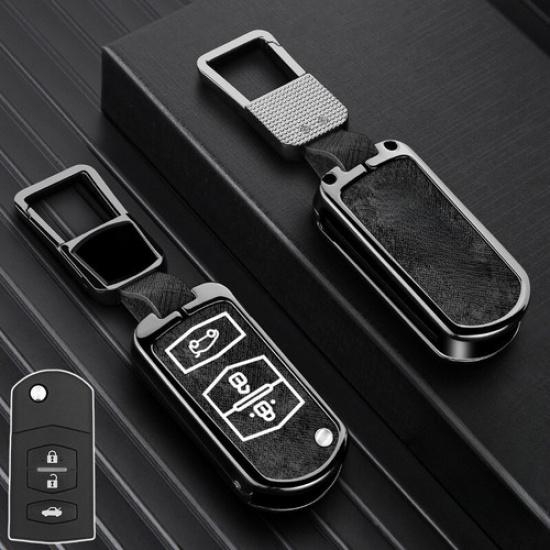 Zinc Alloy Leather Car Key Case Cover For Mazda 2 3 5 6 BT50 MPV CX-7 CX-9 MX5