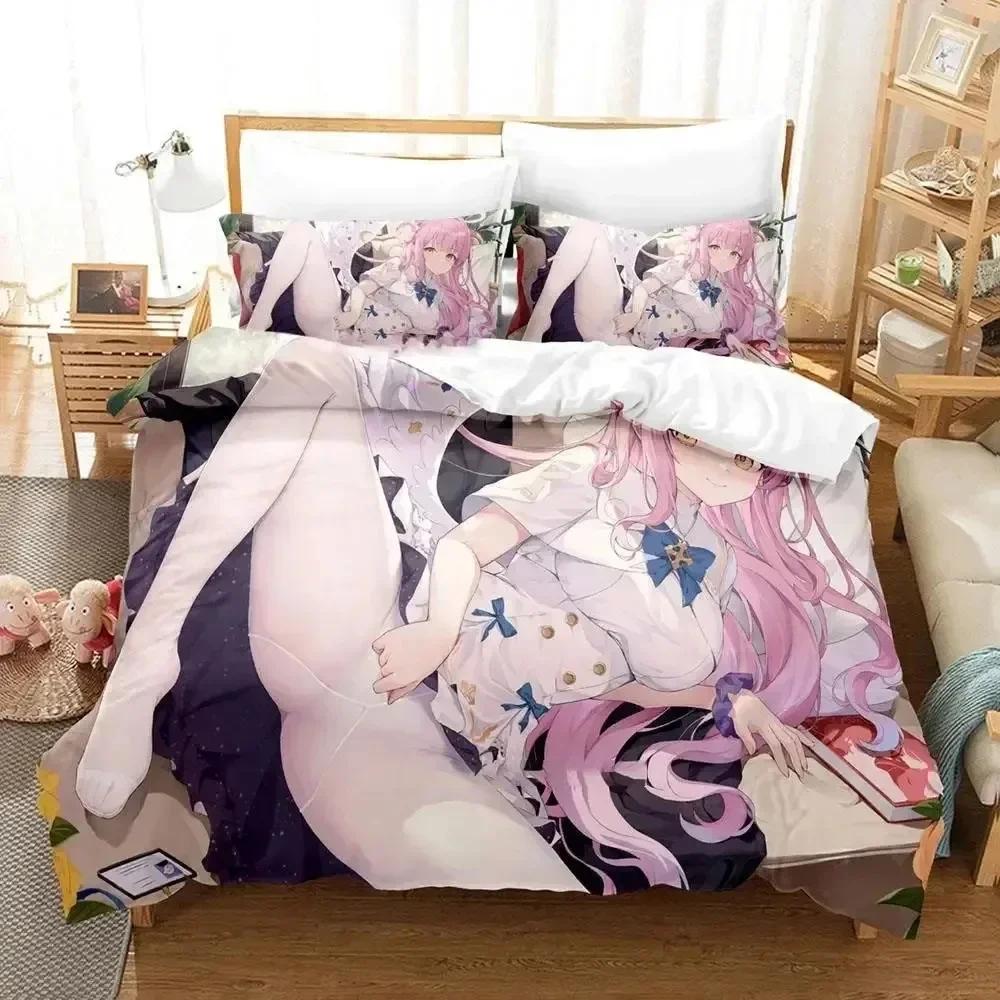 New Anime Misono Mika Blue Archive Beding Set Printed With Pilowcase Bed Soft Duvet Cover Soft Single Double Quen Super King-Sized Dimensionsd