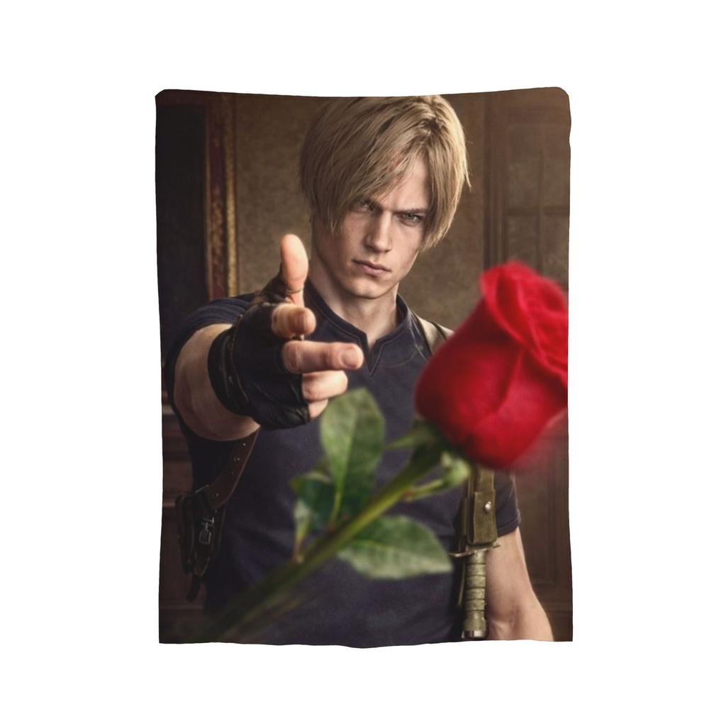 Leon Keneddy Residents Evils Print Blanket For Men Women Super Soft Warm Throw Blankets for Sofa 50x60 Inches Multiple Sizes
