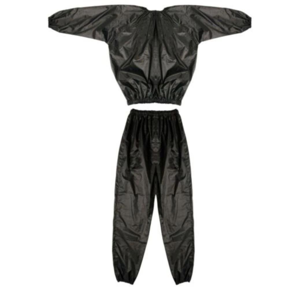 Elastic Waist Men Women PVC Sauna Suit Sport Suit Fitness Clothing Summer