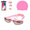 CYFIE Swimming Goggle Set for Adjustable Nose Includes Swim and Perfect for Competitive and Beach Available In Three Colors and Adults, Unisex,
