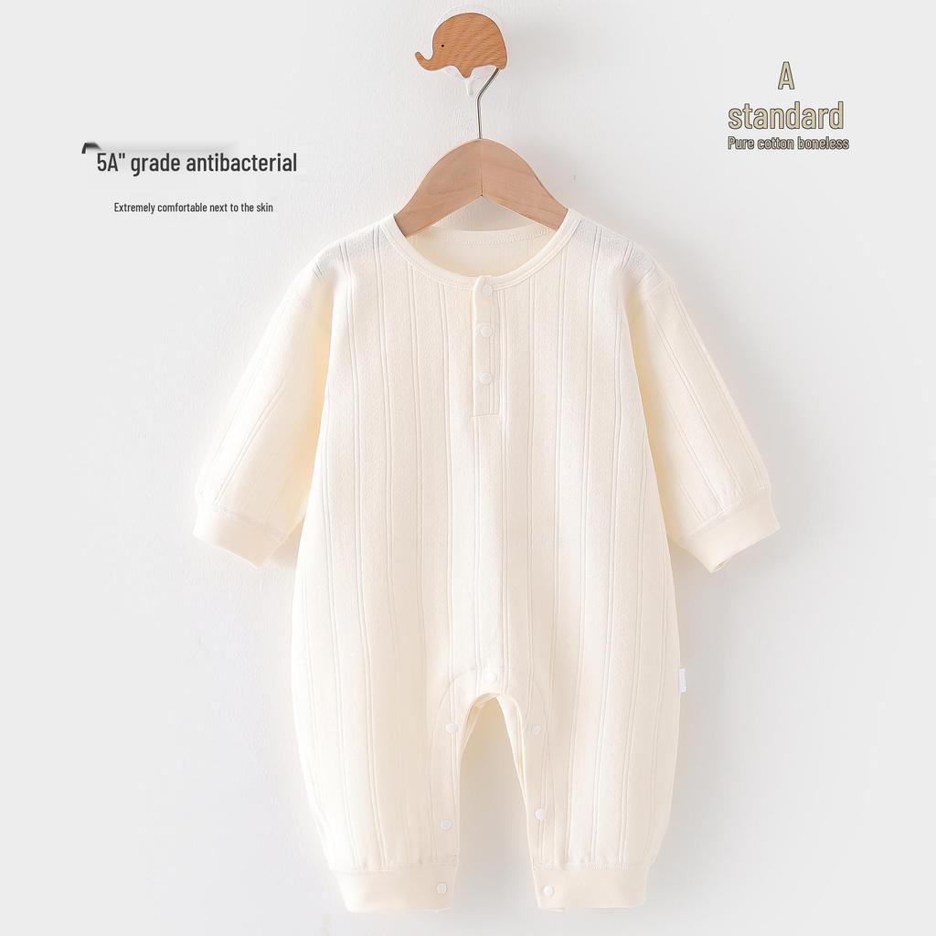 Pure Cotton Baby Bodysuit: Multi-Season Soft Pullover Pajamas for Newborns