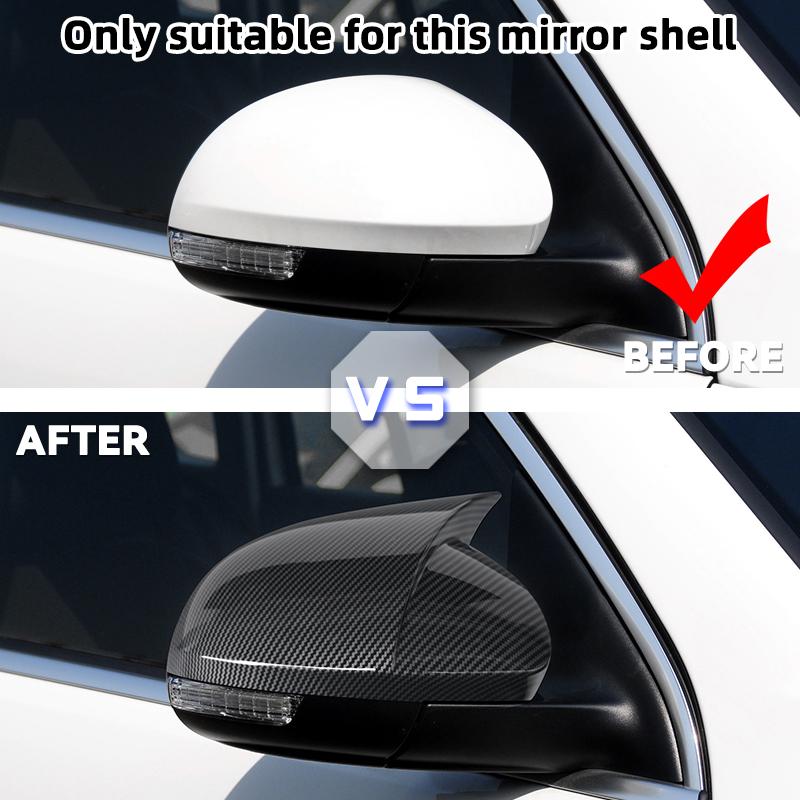 Paar Ochsenhorn Rückspiegelabdeckung Zierleiste für Volkswagen VW Tiguan MK1 2009-2016 Auto Rückspiegelabdeckungen Zubehör