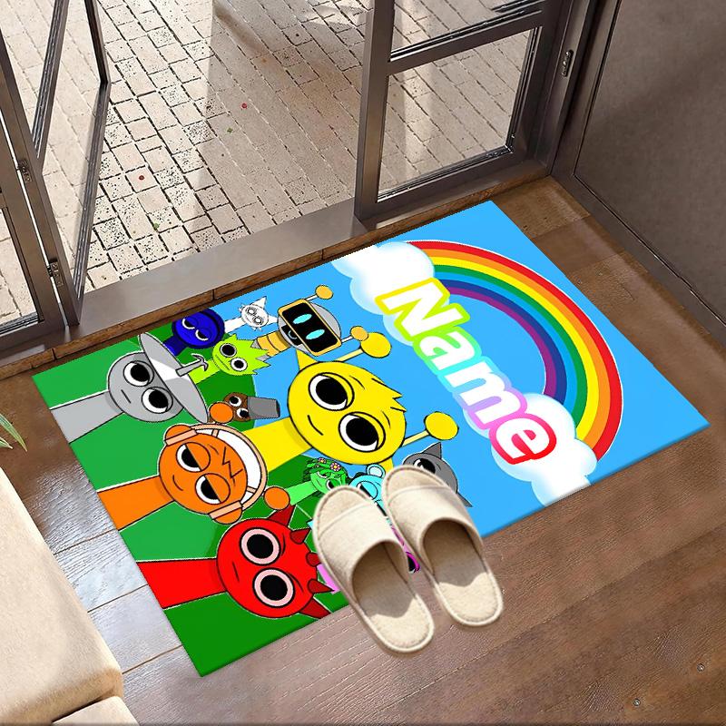 Op maat Gemaakte Gepersonaliseerde Sprunki Spel Print Tapijt, Veelzijdig Huisdecoratie Kleed, voor Speelkamer, Appartement, Balkon, Entree, Hal Cadeau
