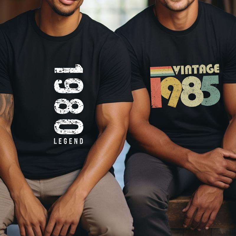 Made in 1980 45st Birthday Tshirts 1980 To 1989 Legend Classic Tops Vintage 1985 40th Birthday Gift Summer Unisexs Tshirts Tops