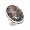 Rock Fossil Gemstone 925 Sterling Silver Jewelry Ring Size 9