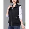 Casual Khaki Short Women's Vest Oversize Liner Sleeveless Jackets 2024 Spring Autumn Zipper Basic Waistcoat Female Outerwear