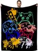 Gamer Blanket Super Soft Flannel Gaming Throw Blankets Cozy Lightweight Flannel Blankets for Sofa Bed Gamer Gifts for Boys