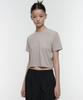 MUSINSA STANDARD WOMAN [Cooltandard] Women'S Crew Neck Crop T-Shirt [Mushroom]