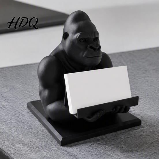 Moderne Büroaccessoires für Männer 3D-gedruckter Gorilla Visitenkartenhalter Handyhalter Cooler Schreibtisch Einzigartige Geschenke Kollegen Organizer Figur