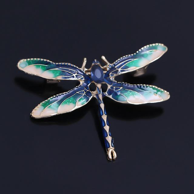 Mode Libel Kristal Broche Vrouwen Shirt Pak Strass Insect Dier Spelden Broches Feest Cadeau