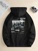 Unisex New York City Brooklyn Bridge Fleece Hoodie, Urban Cityscape Aesthetic Graphic Pullover Sweatshirt