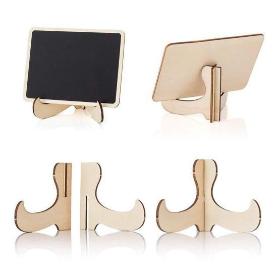 Mini Tablă cu Cretă cu Suport Reutilizabilă Mică Ornament Tablă cu Cretă Ștergibilă Lemn Panou Mesaje Decorare Birou