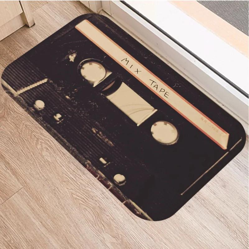 Retro Musikband Muster Fußmatte Heimdekoration Anti-Rutsch Teppiche Küche Schlafzimmer Eingang Weiche Bodenmatte Waschbare Fußmatten