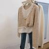 Temperament Stacked Fake Two-piece Top Women's Fashion Knitted Sweater Lazy Style High-end Design Sense Niche