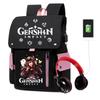 3 Piece School Backpack Set for Students Large Capacity Oxford Cloth Schoolbag with Shoulder Strap and Pencil Case