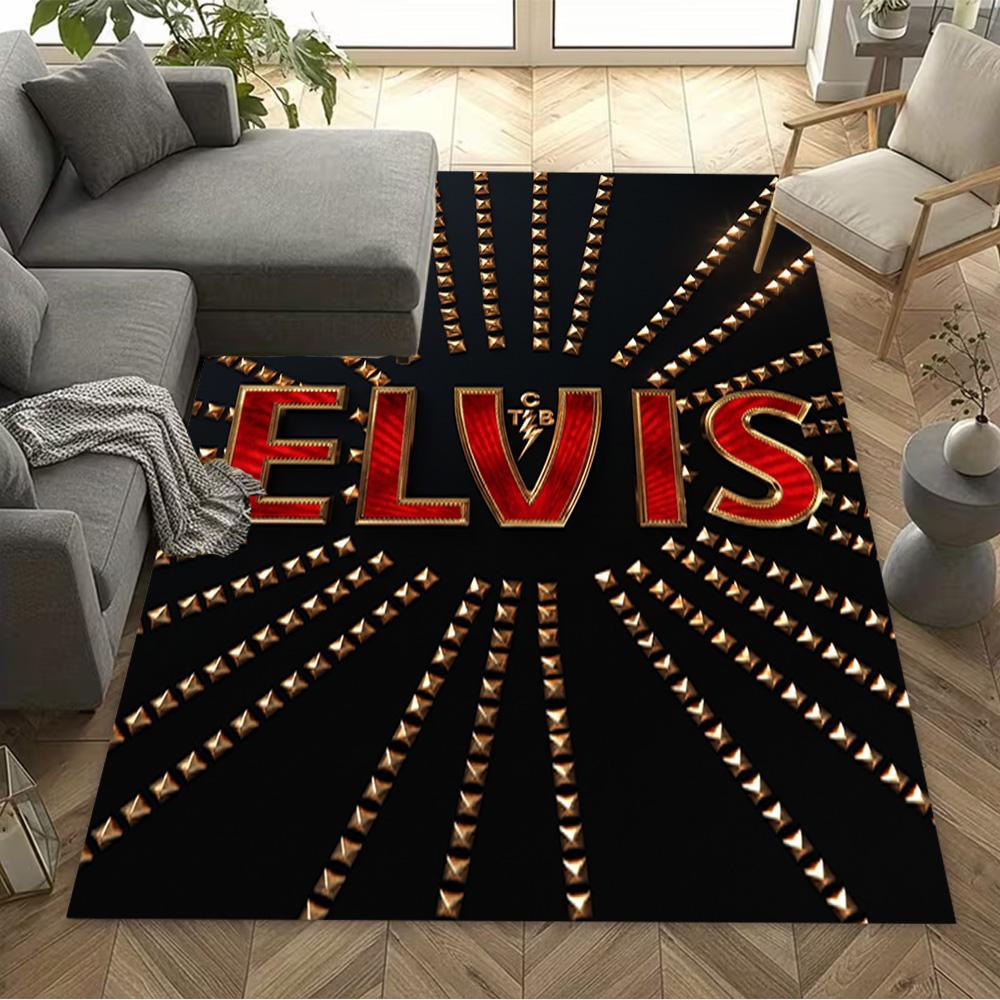 Elvis Presley Legende Bereichsteppich Perfekt für Arbeitszimmer Eingangsbereich Küche Balkon Rutschfester Teppich Anime Büro Dekoration Geburtstag/Weihnachtsgeschenk