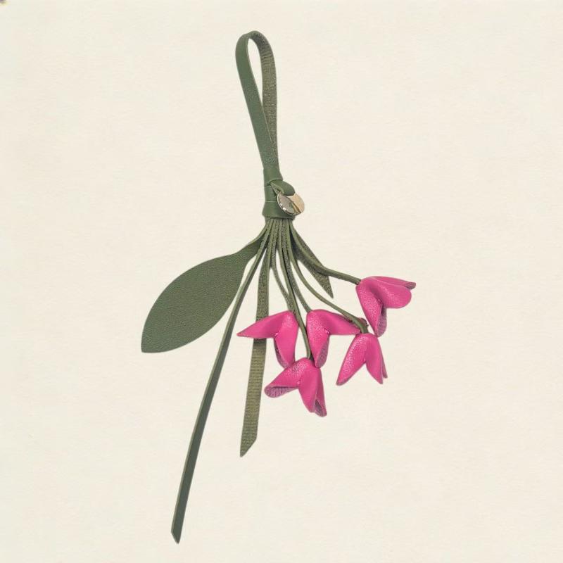 Schöner Hänger Blume Pu-Leder Anhänger Autoschlüsselanhänger Cartoon Leder Schlüsselanhänger Handgemacht Kreativer Taschenanhänger Auto Zubehör