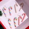 Candy Cane Christmas Earrings Colorful Stripes Christmas Hook Earrings Christmas Pendant Earrings