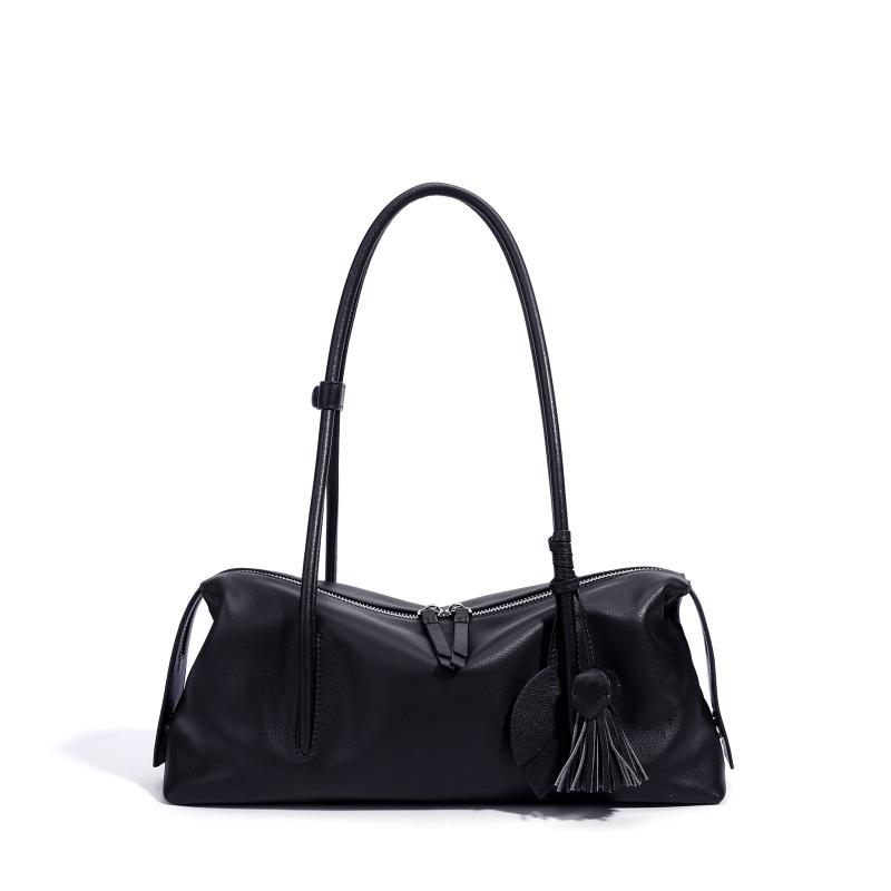 First Layer Cowhide Pillow Bag Bowling Bag Versatile Style Light Luxury Large Capacity Leather Simple Portable Shoulder Armpit Bag