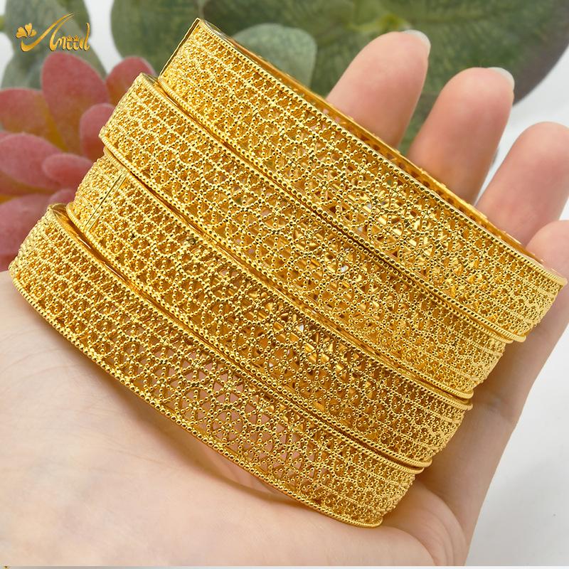 Alloy Spring Women's Indian Sand Gold Jewelry Bracelet Ring Gold Plated Hollow Accessories Bride Bracelet