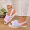 Papuci de casă pufosi casual, papuci de casă pentru femei, papuci din bumbac, cald, gros, deget deschis, gură de pește, inel anti-alunecare, cu bandă elastică, pantofi din bumbac de pluș