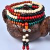 Imitation Rosewood Wooden Bracelet Colorful Blessing Bead Multi Circle Bracelet Fashionable Buddha Bead Bracelets Jewelry Gifts