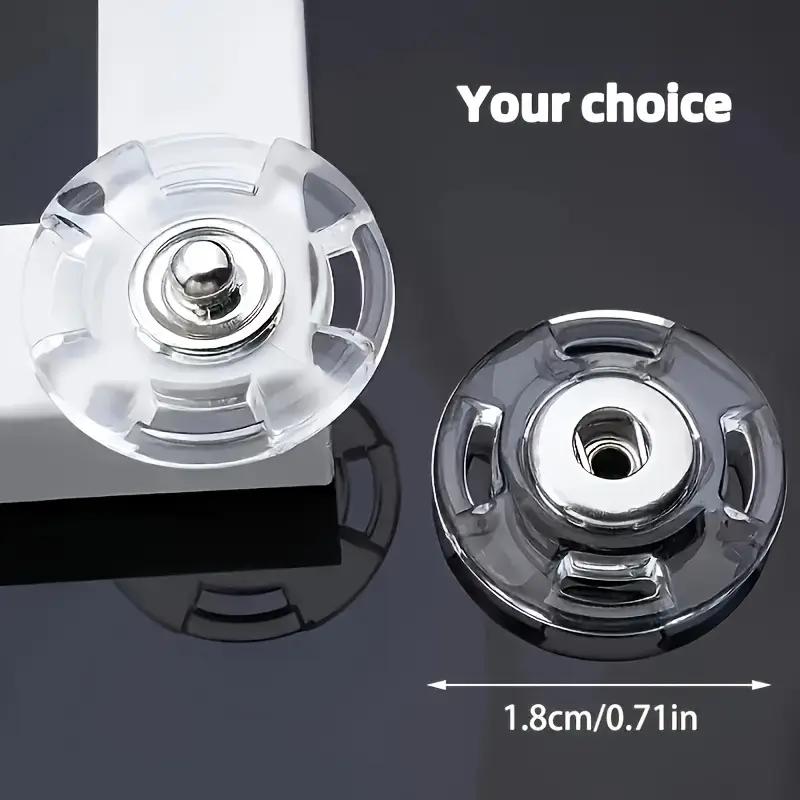 1/3/5PCS Plastic Transparent Invisible Buttons Snap Buttons Coat Snap Buttons Clothing Accessories Anti-Exposure Buttons