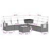 Sofa Set 8 Pieces Black Poly Rattan and Steel
