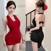 Backless Chain Decorative Heart Machine Vest Skirt Heavy Industry Advanced Design Slim and Thin Net Red Hip Wrap Dress
