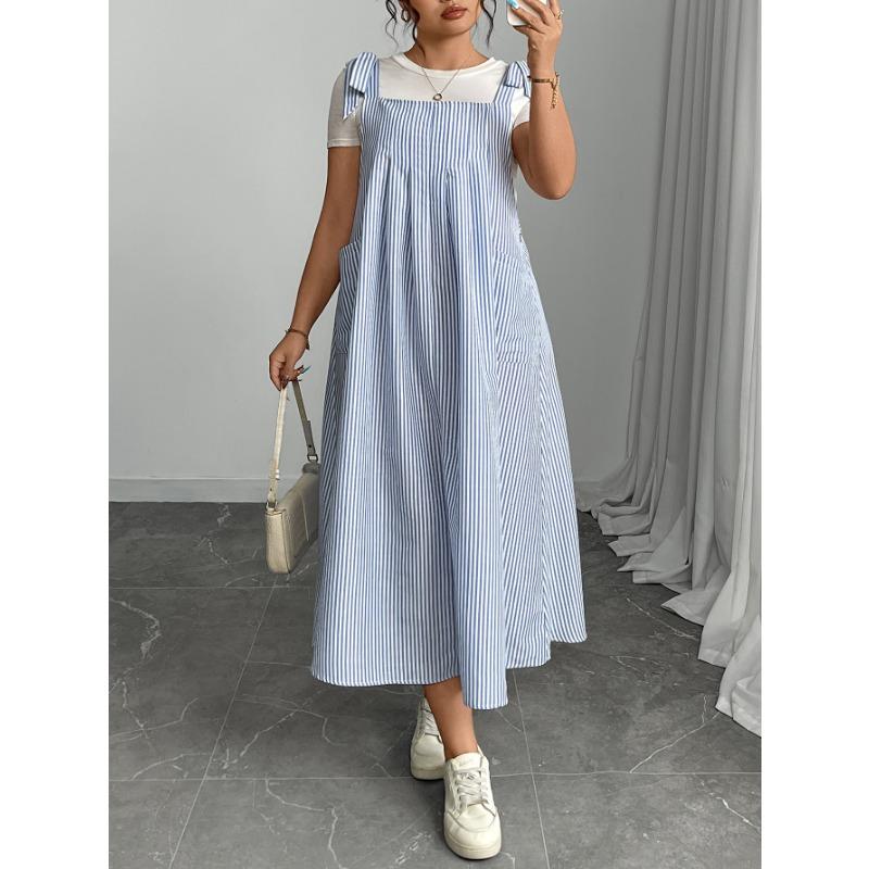 Summer Women Plus Size Dress Elegant Fashion Solid Color Halter One-Piece Dress