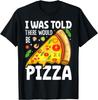 Jag fick höra att det skulle finnas pizza Grafisk T-shirt Casual Bomull Rundhalsad Kortärmad T-shirt för Män