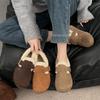 Birkenstocks velvet new autumn and winter all-inclusive soft leather thick-soled retro flat-soled cotton shoes fluffy shoes