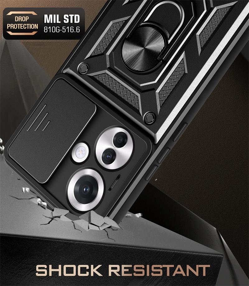 For OPPO Reno 11F 5G Case Magnetic Ring Stand Phone Case For OPPO Reno 11 F CPH2603 6.7" Reno11 F 5G Slide Lens Armor Back Cover