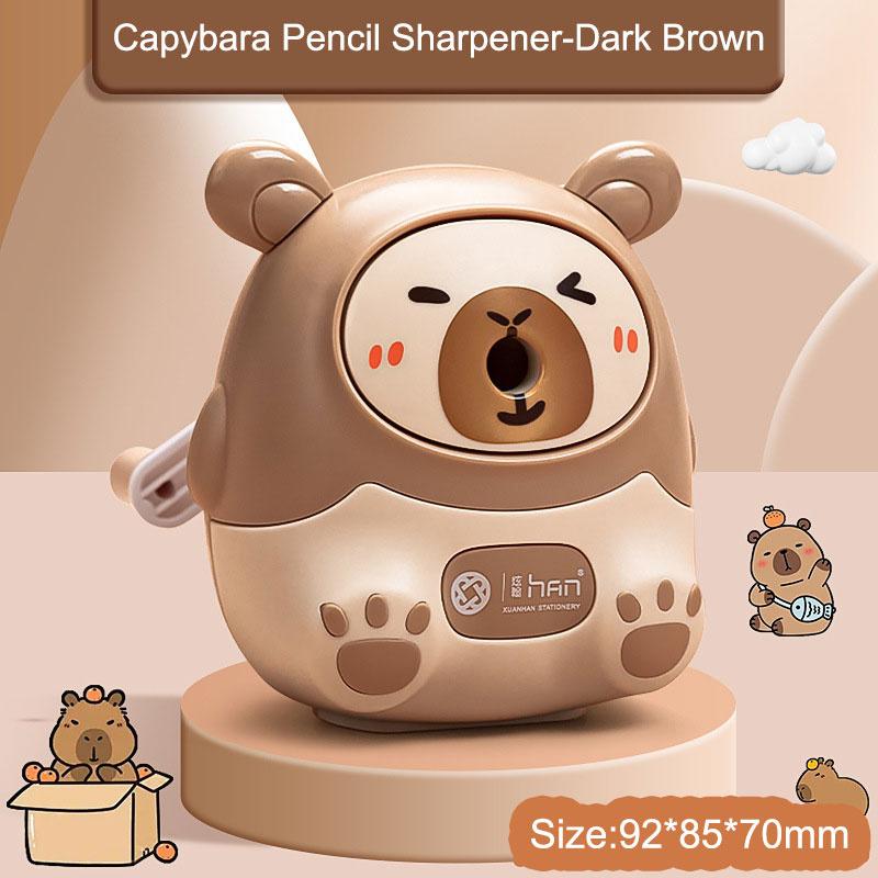 Capybara Kawaii Manual Pencil Sharpener, No Electricity Required, Desk Stationery Accessory for Office and School, Cute Animal Design