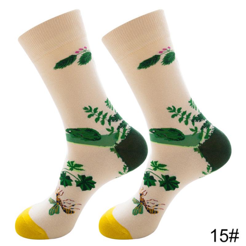 Nové podzimní zimní bavlněné ponožky Muži Ženy Módní Trend Ponožky Kreslený Animal Fruit Cool Socks