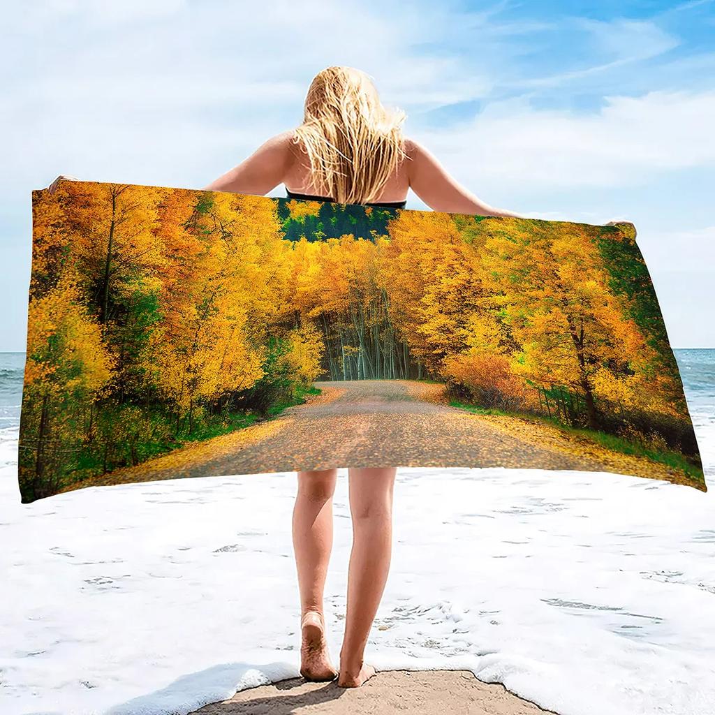Mystery Forest Beach Towel Tree Bath Towel For Travel Sport Gym Spa Yoga Kitchen Hand Towels Microfiber Quick Dry Swimming Cover