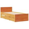 Solid Wood Bed Without Mattress with Headboard 100 X 200 Cm Wax Brown