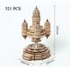 Floating City In Clouds DIY 3D Wooden Puzzles Miniature Architectural Model Jigsaw Sky Empire Building Kit for Adults Kids Gift
