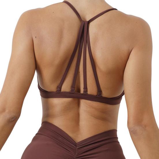 Női sportmelltartó kivehető pánttal, vezeték nélküli, pántos racerback, jóga, fitnesz bralett, gyorsan száradó, merevítő nélküli, edzőtermi edzés crop top
