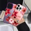 Cherry Flower Print Clear Case for iPhone 17 Pro Max 16 14 11 XR XS 12 13 Pro 15 Plus Air Back Phone Cover