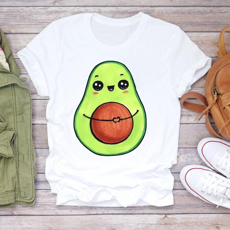 (European Size) 90s Tee Top Fashion T-shirt Clothing Casual Watercolor Love  Trend Short Sleeve Women Print Summer Lady Female Graphic T-shirt