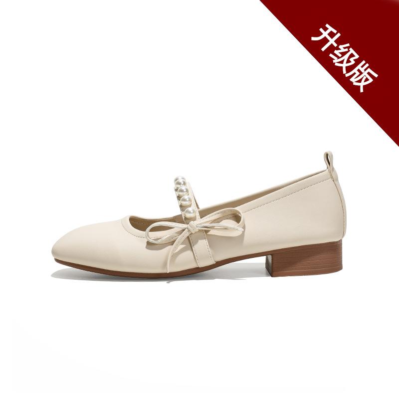 Retro soft leather Mary Jane women's 2025 spring new temperament gentle wind French small fragrant wind flat comfortable single shoes