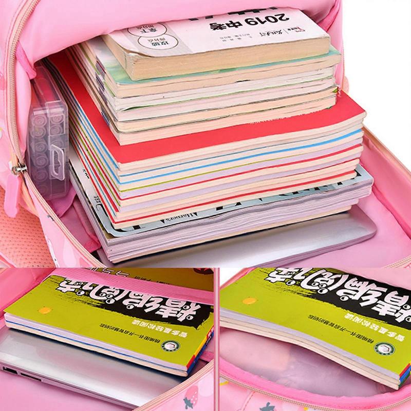 Cute Cartoon Schoolbag for Girls Lightweight Backpack Children Bag School Bag Splashproof Shoulder Bag School Supplies Purple Less