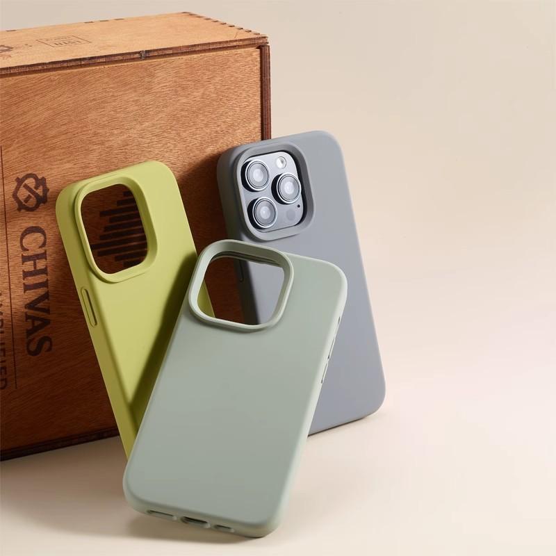 Capa de silicone líquido original de luxo para iPhone 16, bolsa de lentes, Apple 15, 14, 13, 12 pro max, capa macia à prova de choque